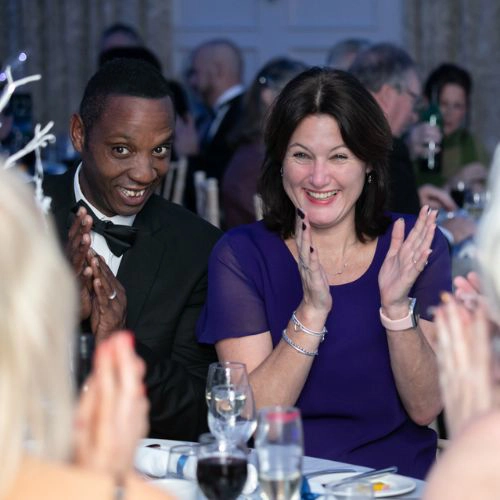 Ball guests at table