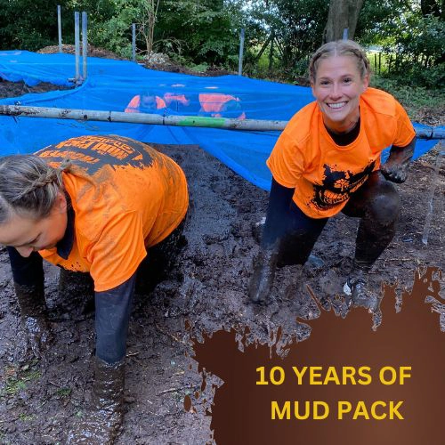 Woman crawling through mud