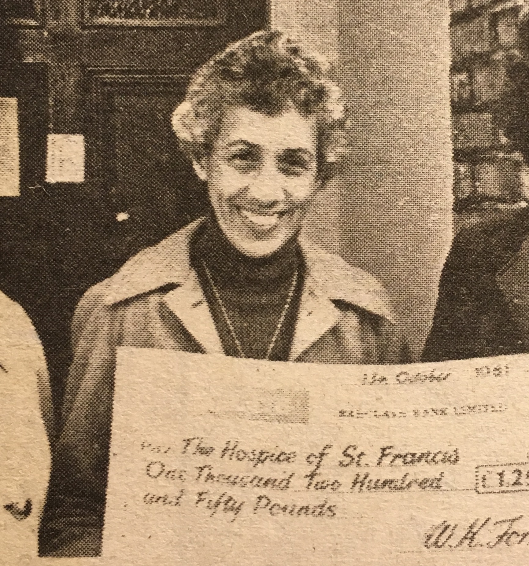 Pam Macpherson Pictured In October 1981 Receiving 1250 From Ringshall Little Gaddesden Friends