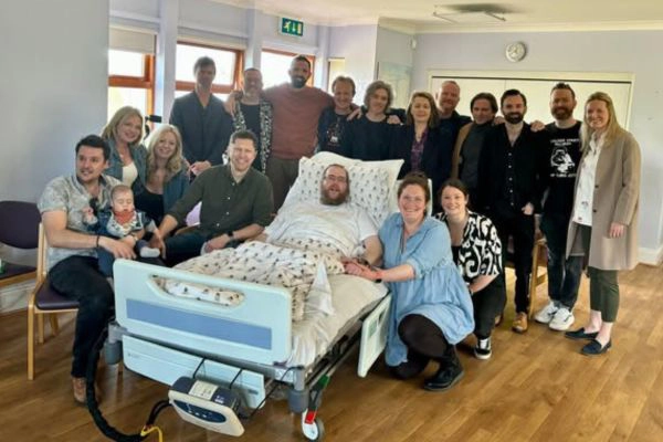 Mick with family and friends